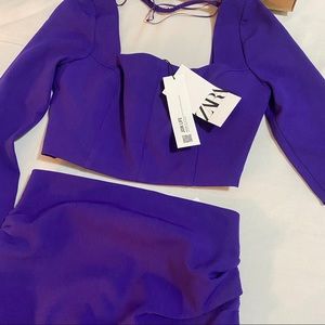 NWT (FREE SHIPPING) | ZARA 2 PIECE SET CROP TOP & SKIRT